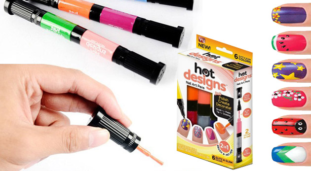 Zdobiace perá na nechty v 6-tich farbách