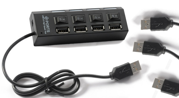 USB rozbočovač so 4 portmi