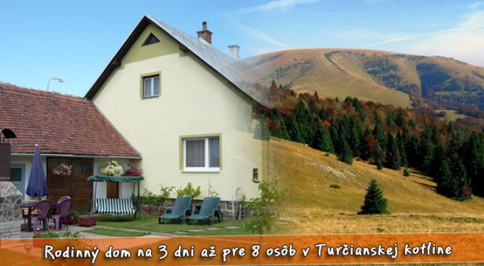 Romantický pobyt pre 2 osoby alebo rodinný pobyt v rozprávkovom domčeku v kúpeľnom meste Turčianske Teplice