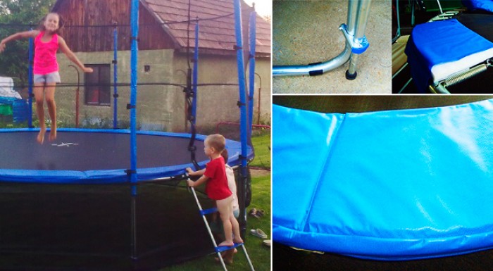 Kvalitné trampolíny so sieťkou a schodíkmi