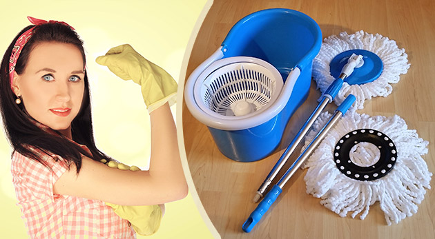 Pomocník Magic Mop 360º s 2 textilnými hlavicami