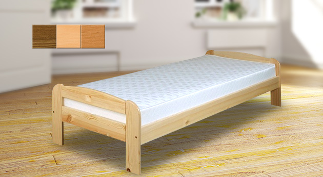 Jednolôžková posteľ z masívu a s roštom