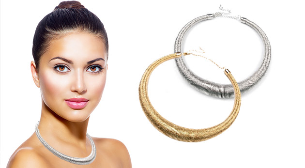 Kovový špirálový náhrdelník