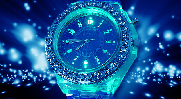 Moderné dámske hodinky Geneva s LED podsvietením