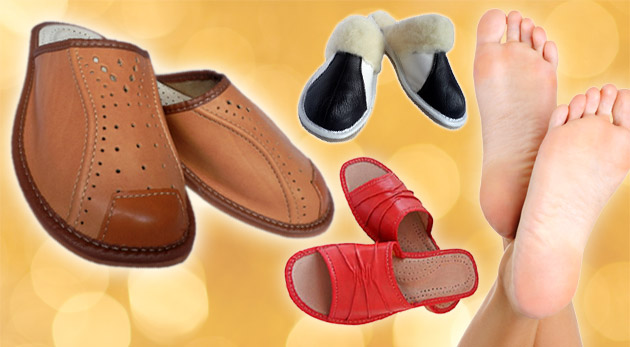 Kvalitné kožené ortopedické papuče pre dámy, pánov i deti.