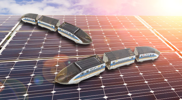 Zábavná a poučná solárna stavebnica vlaku