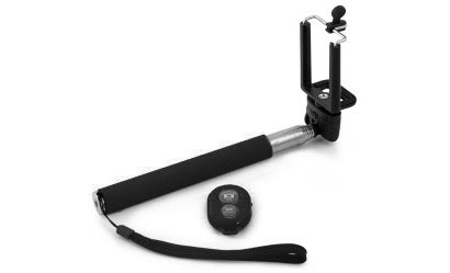 Teleskopický ​bluetooth ​selfie držiak - farba čierna