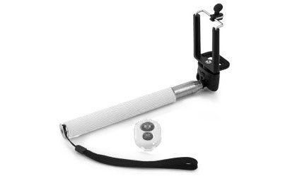 Teleskopický ​bluetooth ​selfie držiak - farba biela