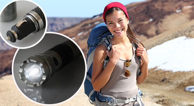 Nabíjateľná LED baterka s kompasom