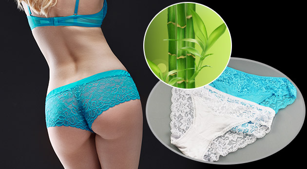 Dámske bambusové nohavičky s čipkou - 3 ks