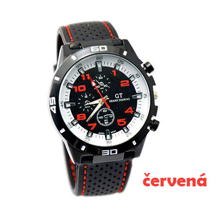 Pánske hodinky značky GT Grand Touring, farba červená
