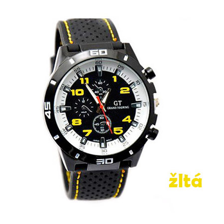 Pánske hodinky značky GT Grand Touring, farba žltá