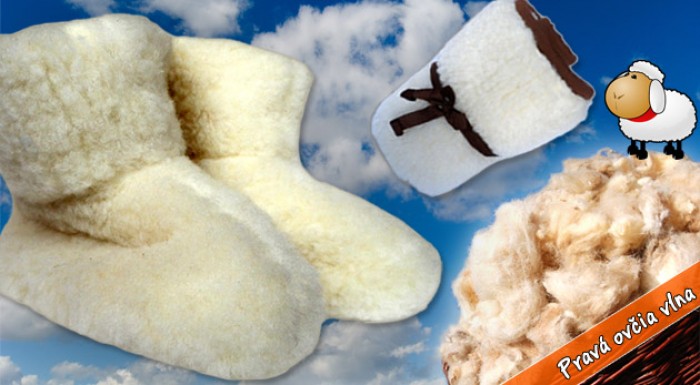 Papučky z ovčej vlny alebo ľadvinový pás z ovčieho rúna. Ideálne zahriatie počas chladných zimných večerov.