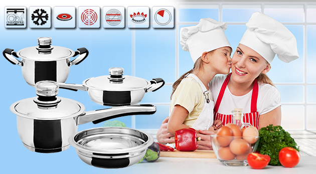 Kvalitná 11-dielna sada hrncov