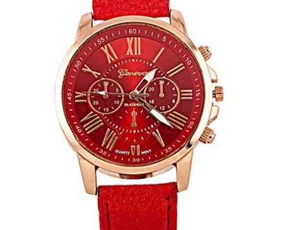 Dámske hodinky Geneva Platinum - farba červená