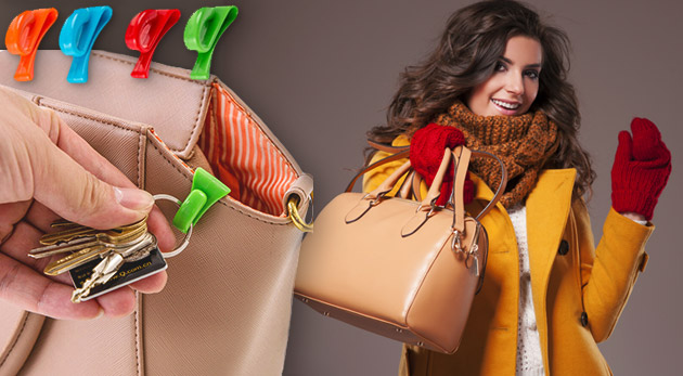 Držiak na kľúče do kabelky - 4 ks