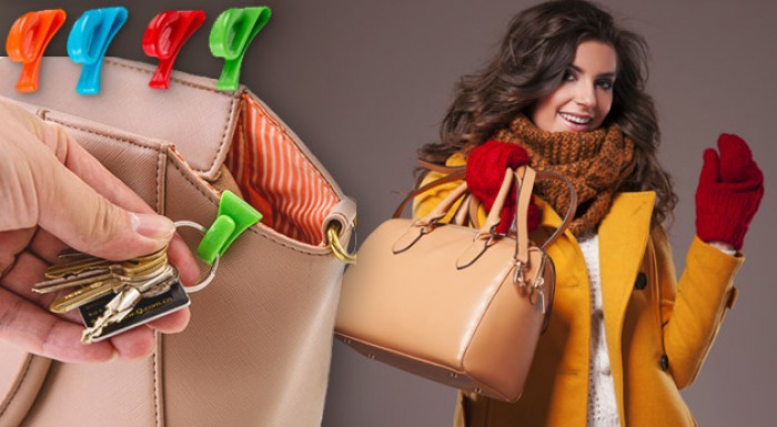 Držiak na kľúče do kabelky - 4 ks