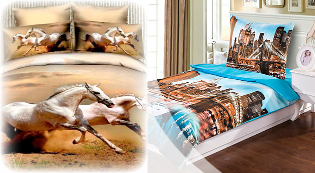 Posteľné obliečky s 3D efektom