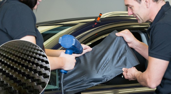 Samolepiaca karbónová fólia v dvoch farbách