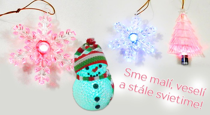 Led svietiace vianočné ozdoby - 4 kusy