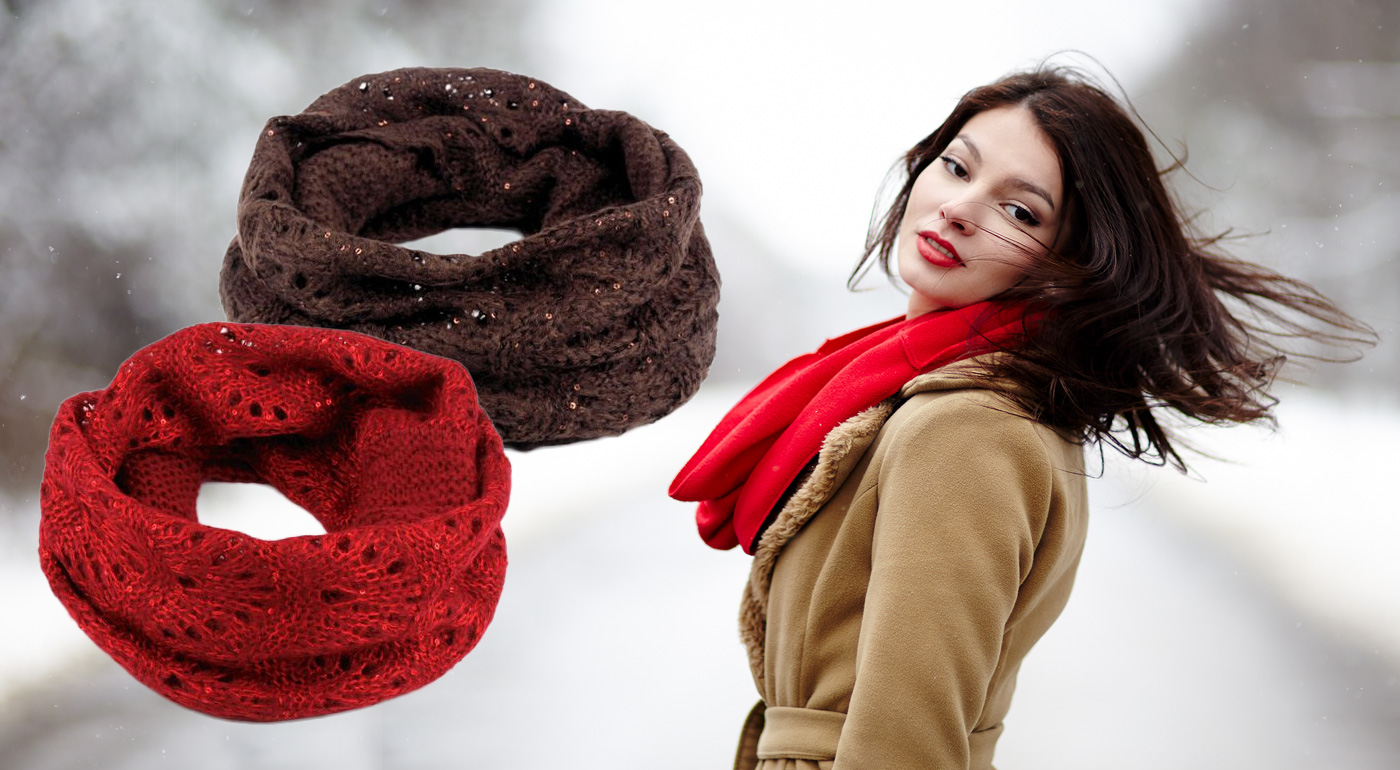 Teplý pletený dámsky nákrčník