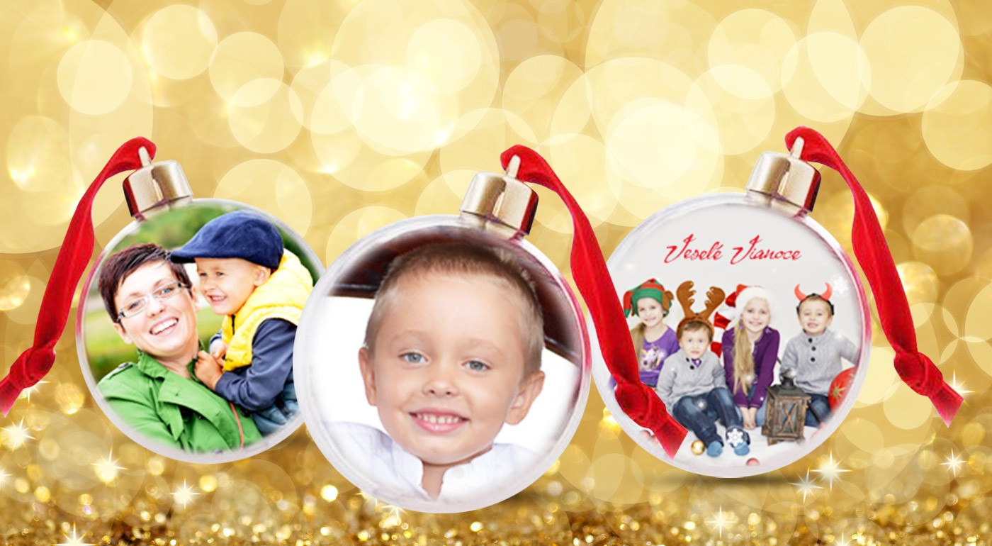 Originálna vianočná guľa s vlastnou fotkou