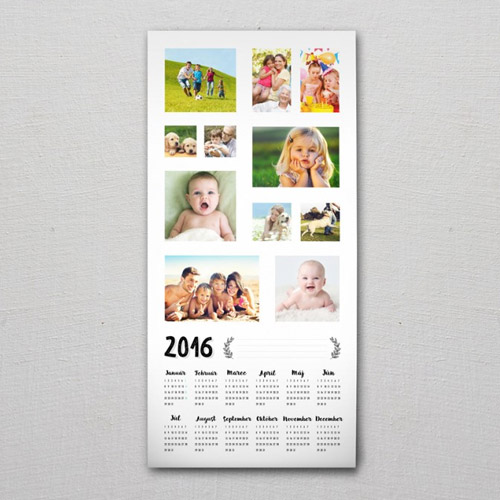 Jednolistový kalendár s rozmerom 32 x 69 cm