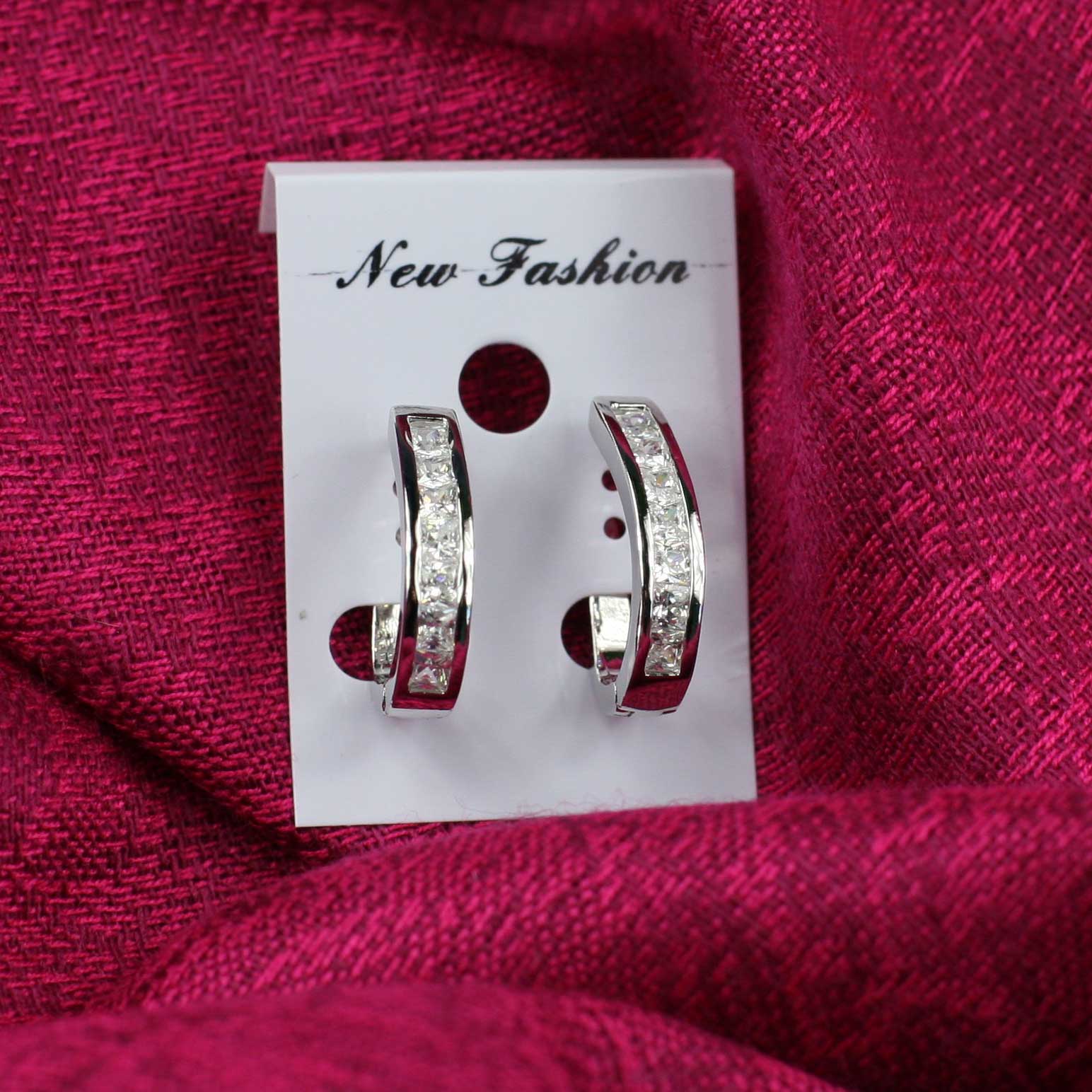 Dámske náušnice väčšie s kamienkami - model 10