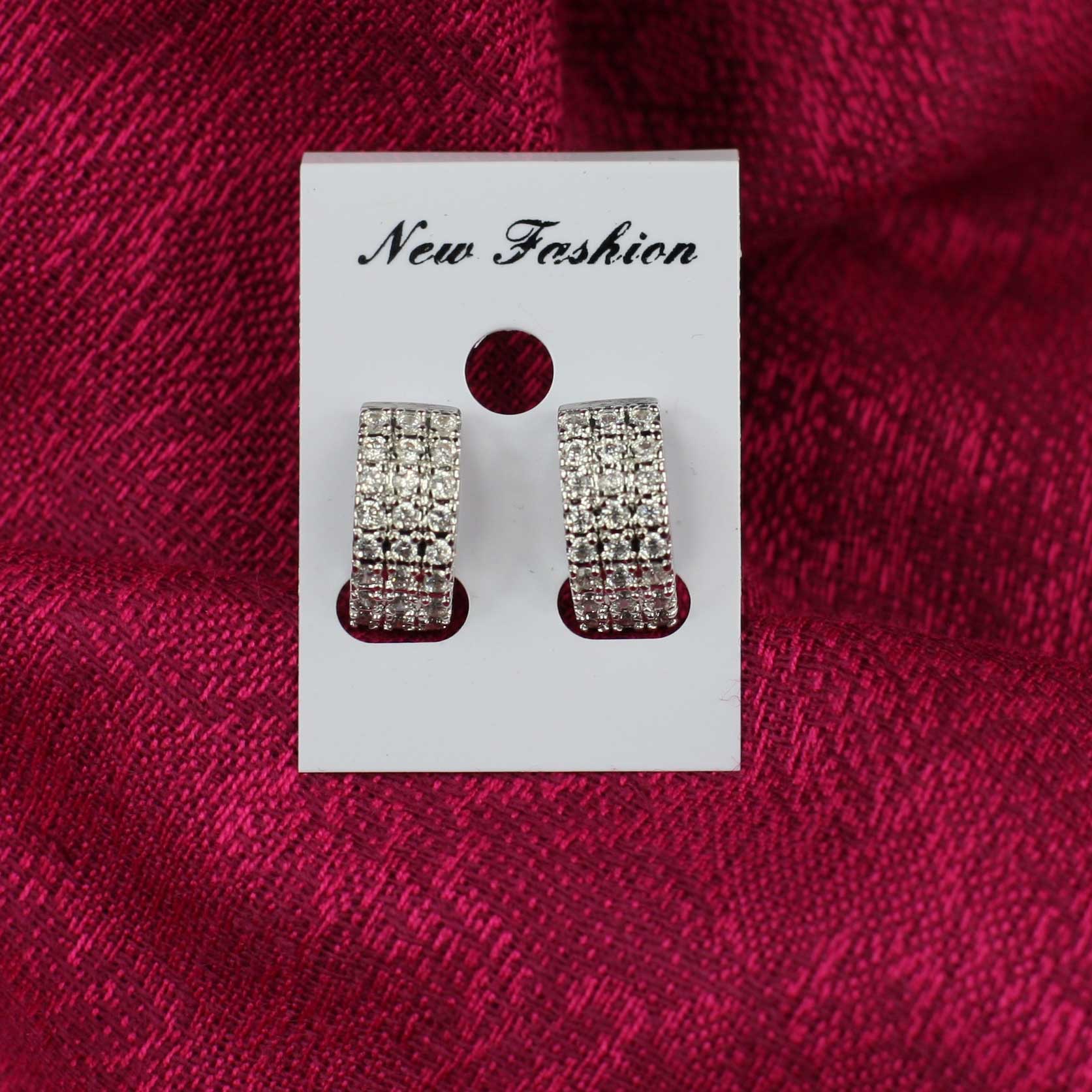 Dámske náušnice väčšie s kamienkami - model 6