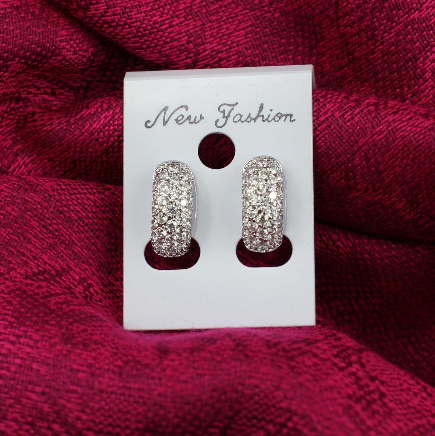 Dámske náušnice väčšie s kamienkami - model 9