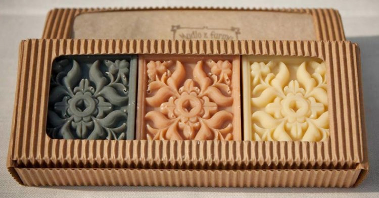 Darčekové balenie ANTIK - 3 kusy mydielok