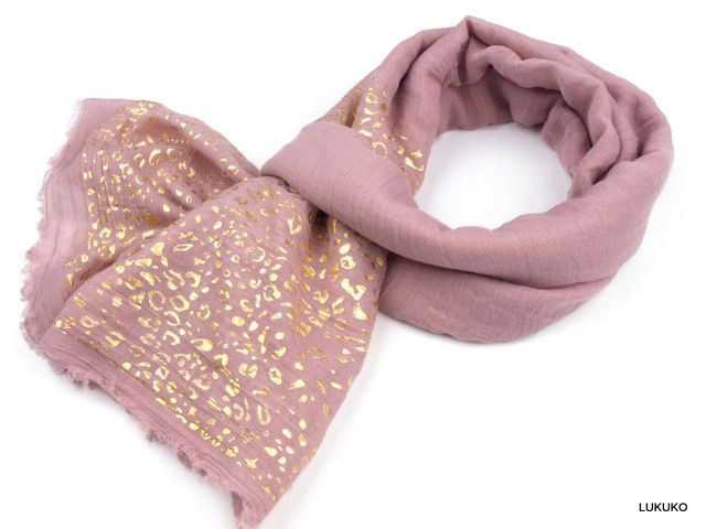 dámsky šál s potlačou - staroružová