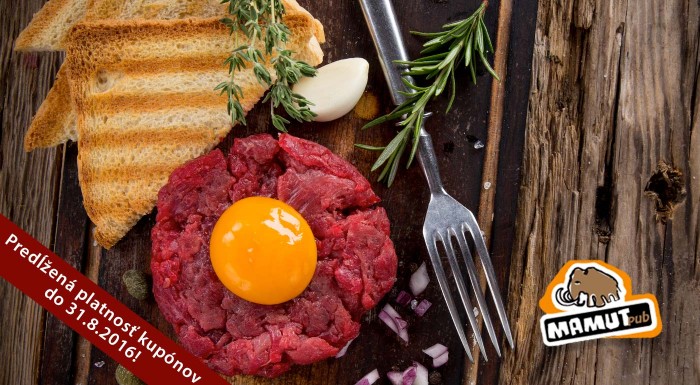 Mamut pub - tatarák s hriankami pre 2 až 4 osoby