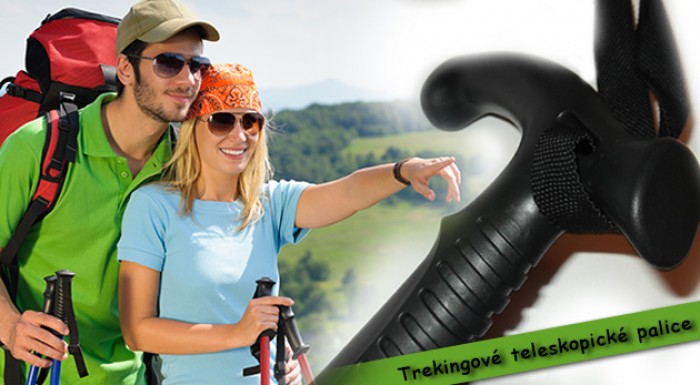 Trekingové palice s ergonomickou protišmykovou rukoväťou a kompasom.