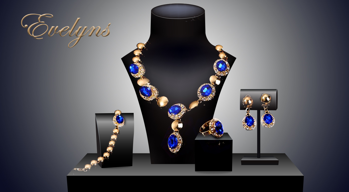 4-dielny set luxusných šperkov Queen