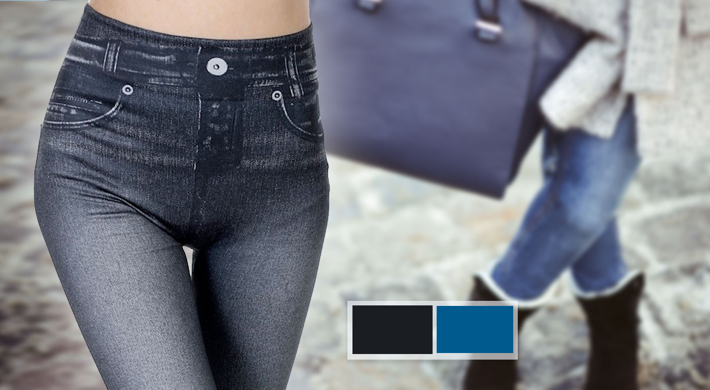 Dámske zateplené džínsové legíny