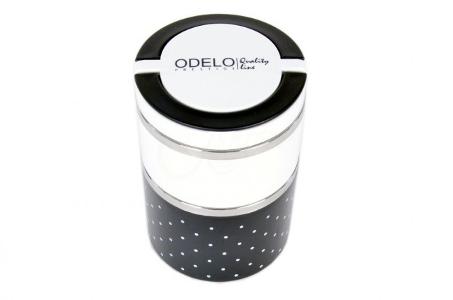 B1. Termoobedár nerezový 2-dielny ODELO model OD1284, objem: 930 ml  - čierny