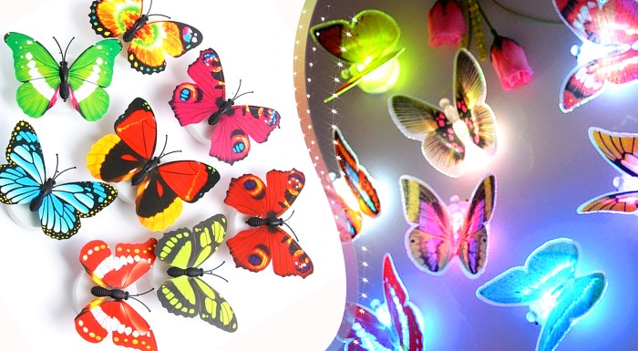 Originálna LED lampička v tvare motýľa