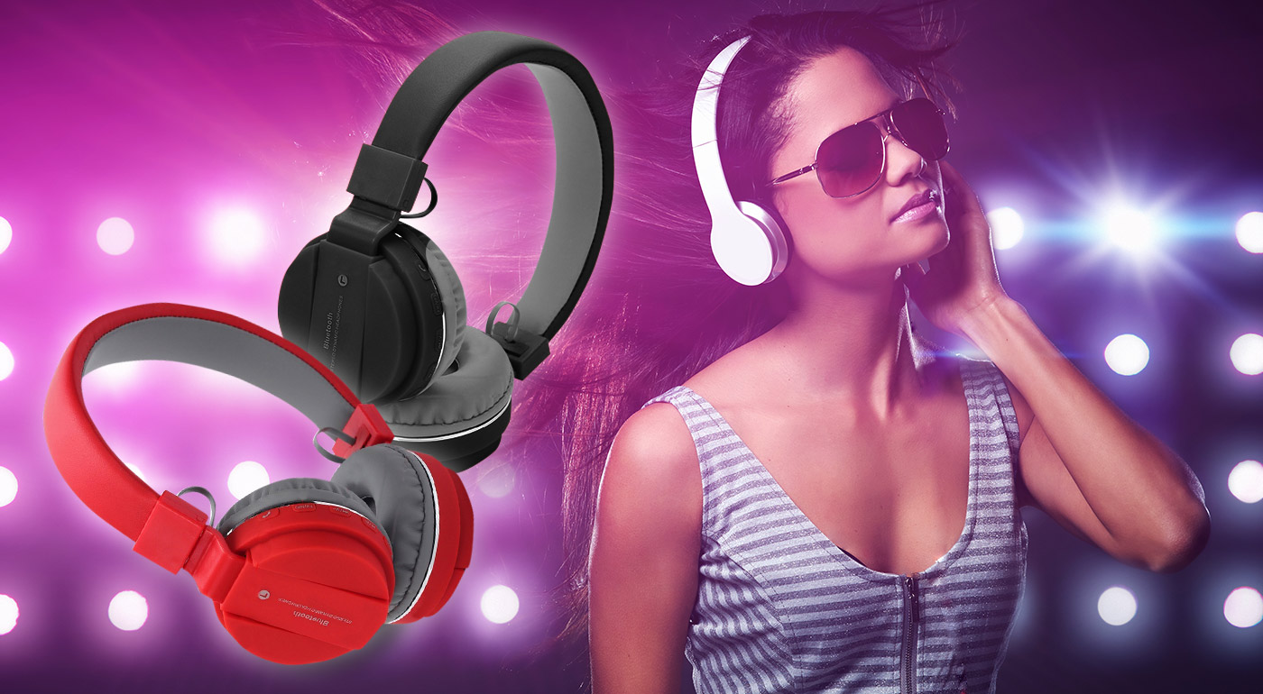 Bezdrôtové bluetooth slúchadlá s rádiom