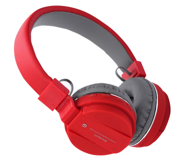 Bezdrôtové bluetooth slúchadla s rádiom - červené