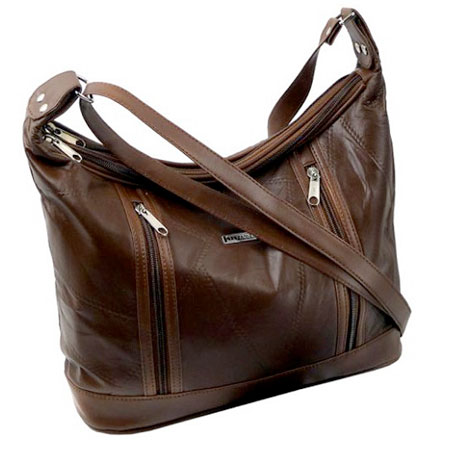 B2. Dámska kožená kabelka GUIDO BANINI - hnedá