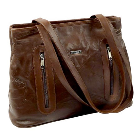 C2. Dámska kožená kabelka GUIDO BANINI - hnedá