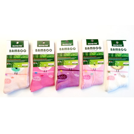 Dievčenské ponožky z bambusového vlákna - v balení 5 párov