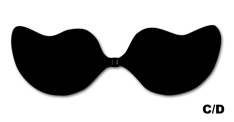 Bezšvová samodržiaca podprsenka bez ramienok, farba: čierna, veľkosť: C/D