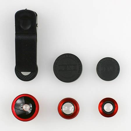 Sada objektívov s univerzálnym klipom - červená