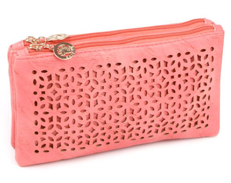 Listová kabelka Kvety - lososová