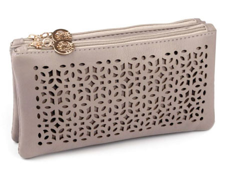 Listová kabelka Kvety - šedá