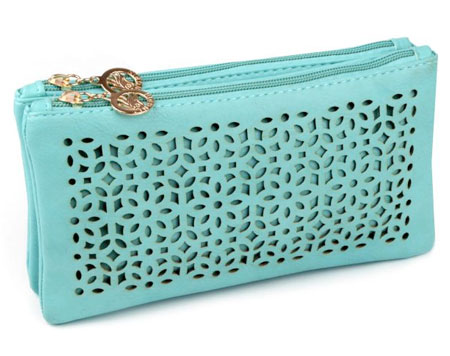 Listová kabelka Kvety - svetlotyrkysová