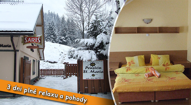 3 dni plné pohody a relaxu v útulnom penzióne St. Mária v Starých Horách.