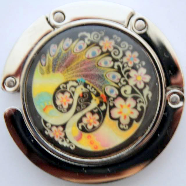 Držiak na kabelku - dva pávy